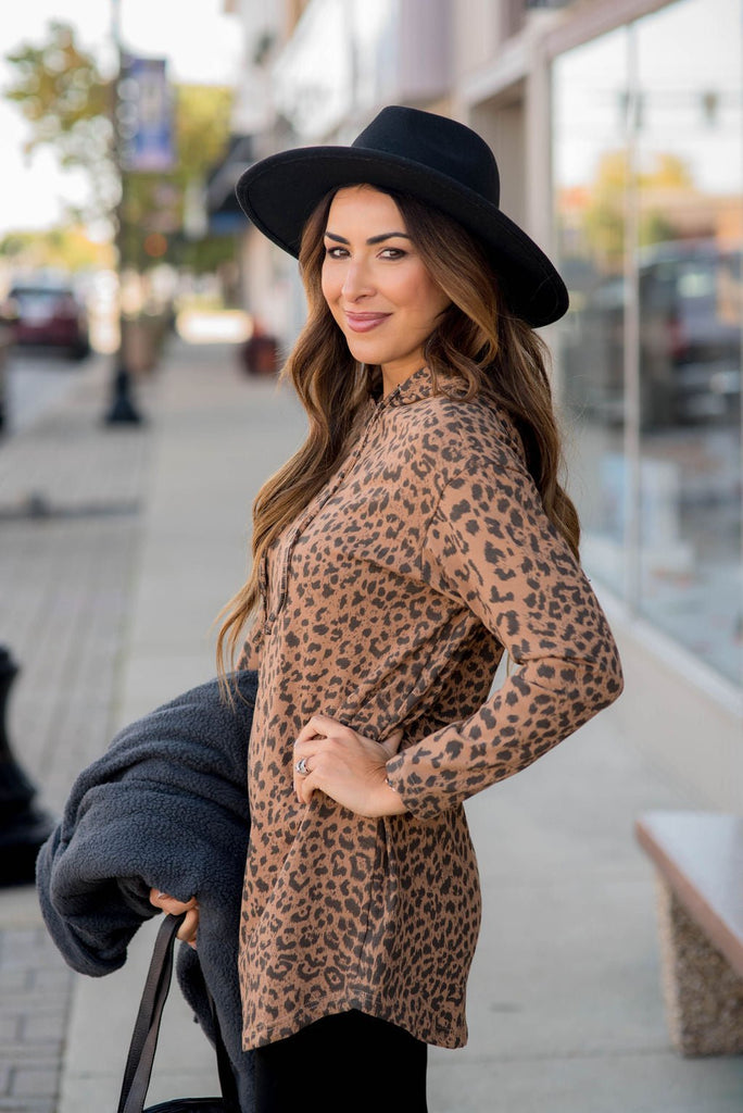 Leopard Tunic Hoodie - Betsey's Boutique Shop