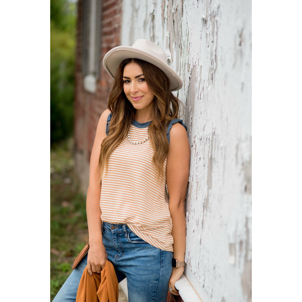 Cute & Sassy Striped Ruffle Tank - Betsey's Boutique Shop