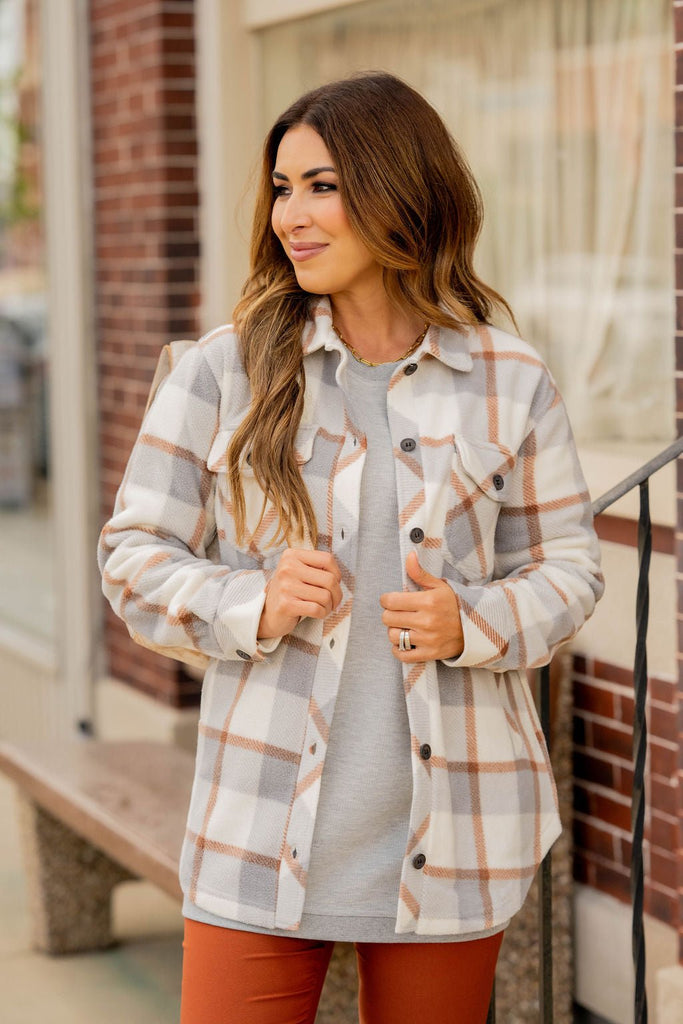 Blown Away Plaid Shacket - Betsey's Boutique Shop -