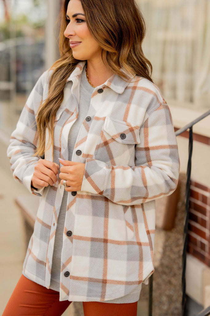 Blown Away Plaid Shacket - Betsey's Boutique Shop -