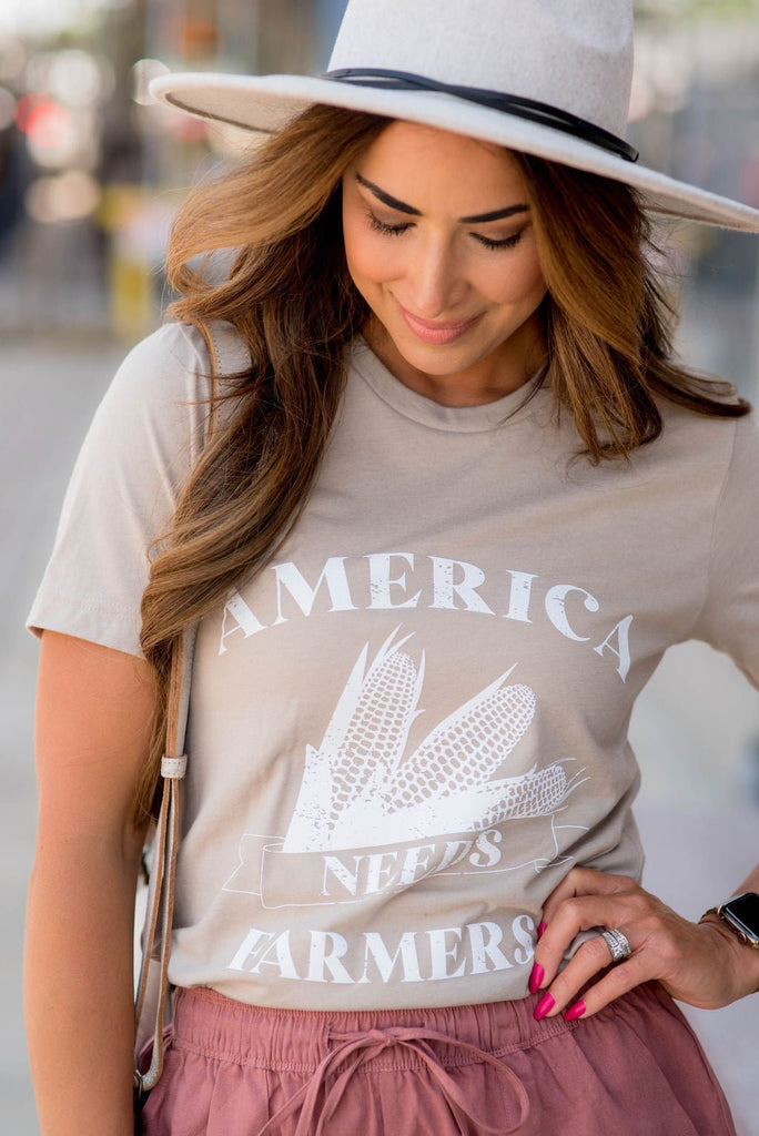 America Needs Farmers Graphic Tee - Betsey's Boutique Shop