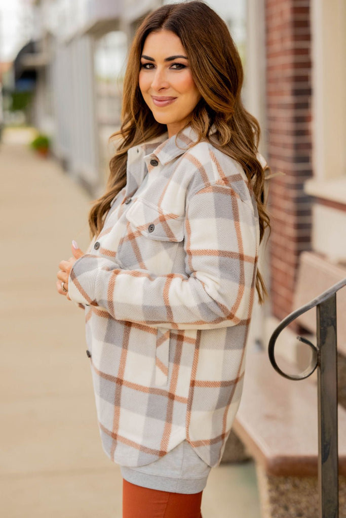 Blown Away Plaid Shacket - Betsey's Boutique Shop -