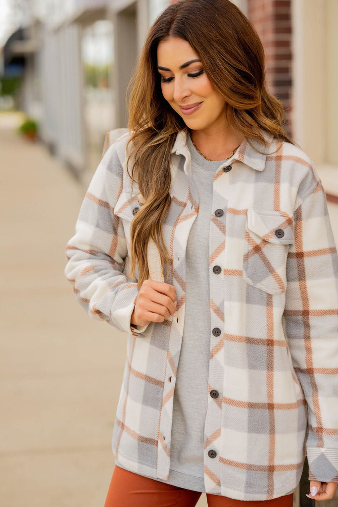 Blown Away Plaid Shacket - Betsey's Boutique Shop -