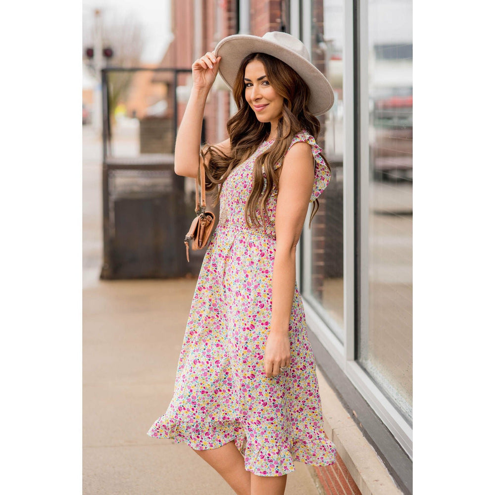 Blooming Floral Midi Dress - Betsey's Boutique Shop - Dresses