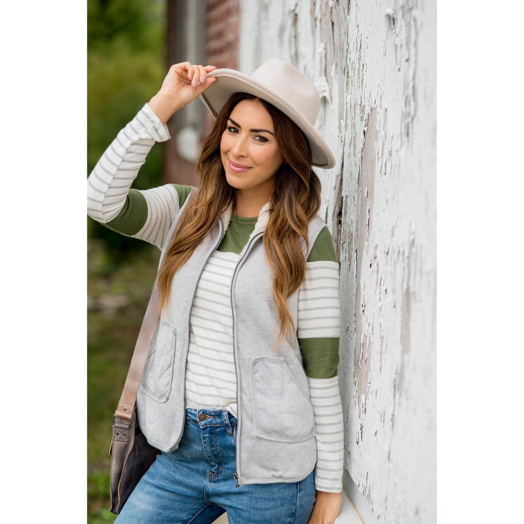 Sherpa Lined Vest - Betsey's Boutique Shop - Vests