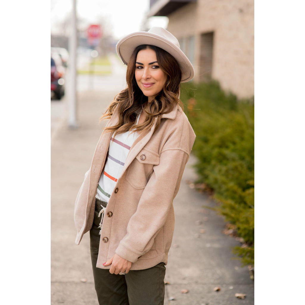 Pocketed Pea Coat - Betsey's Boutique Shop