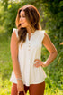 Button Accented Ruffle Tank