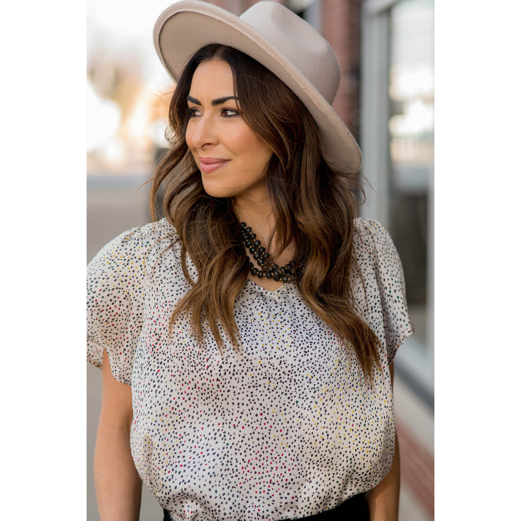 Burst of Color Dotted Tee - Betsey's Boutique Shop