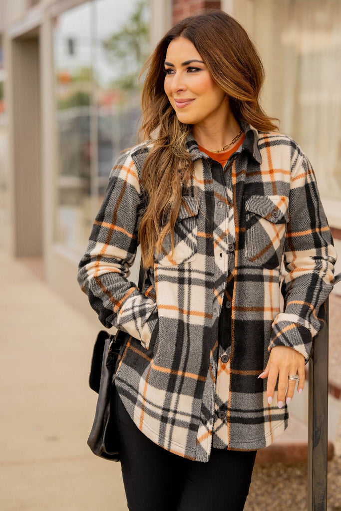 Blown Away Plaid Shacket - Betsey's Boutique Shop -