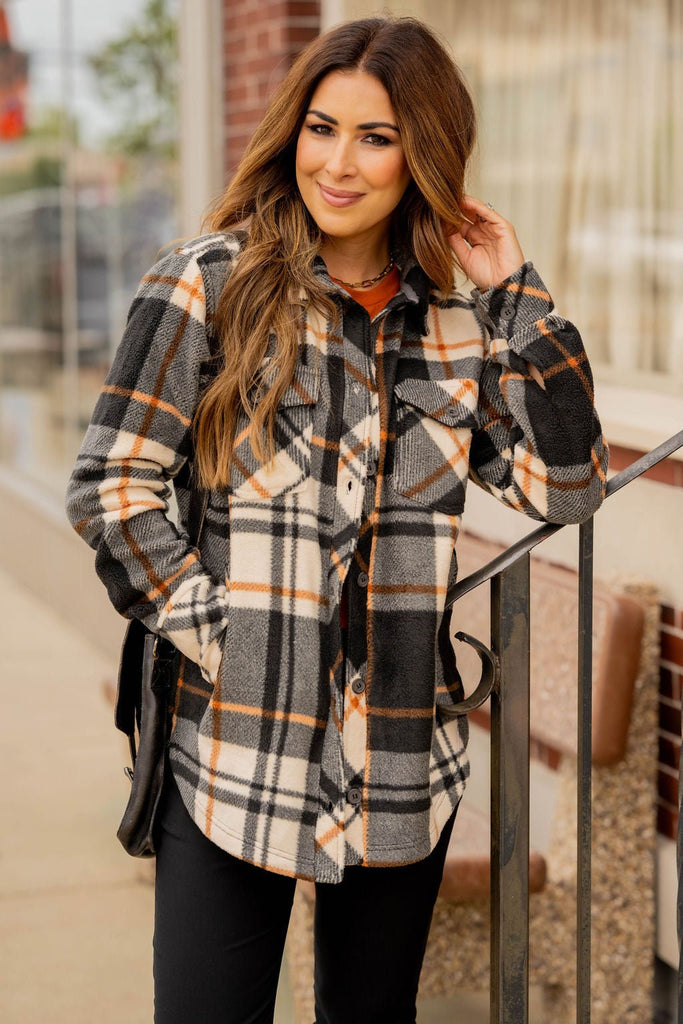 Blown Away Plaid Shacket - Betsey's Boutique Shop -