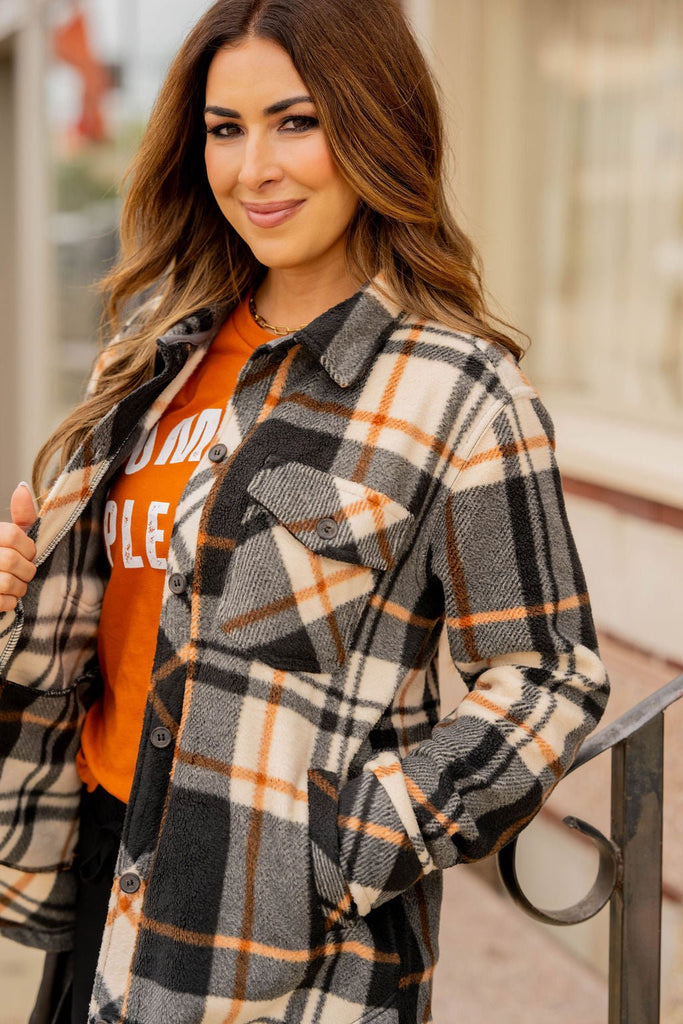 Blown Away Plaid Shacket - Betsey's Boutique Shop -