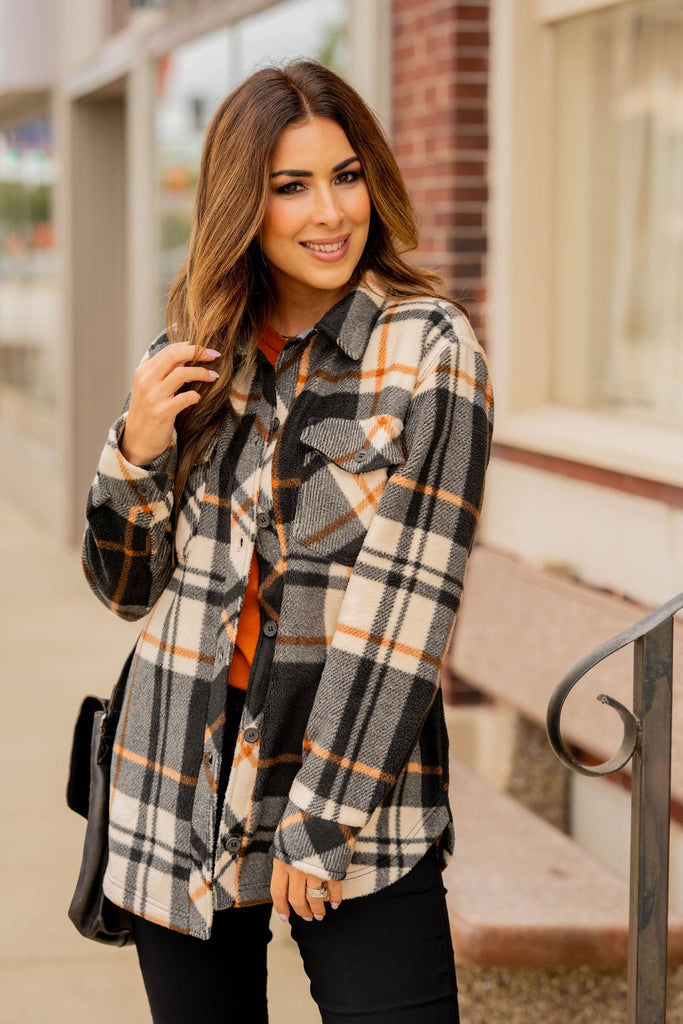 Blown Away Plaid Shacket - Betsey's Boutique Shop -