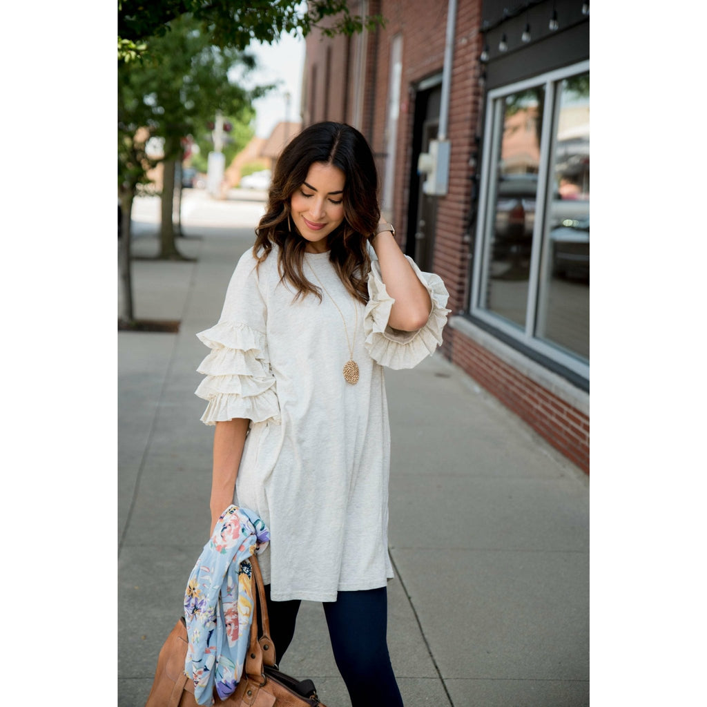 Ruffle Sleeve Tunic - Betsey's Boutique Shop