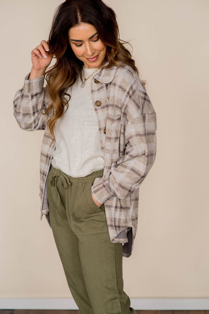 Picture Perfect Plaid Shacket - Betsey's Boutique Shop -