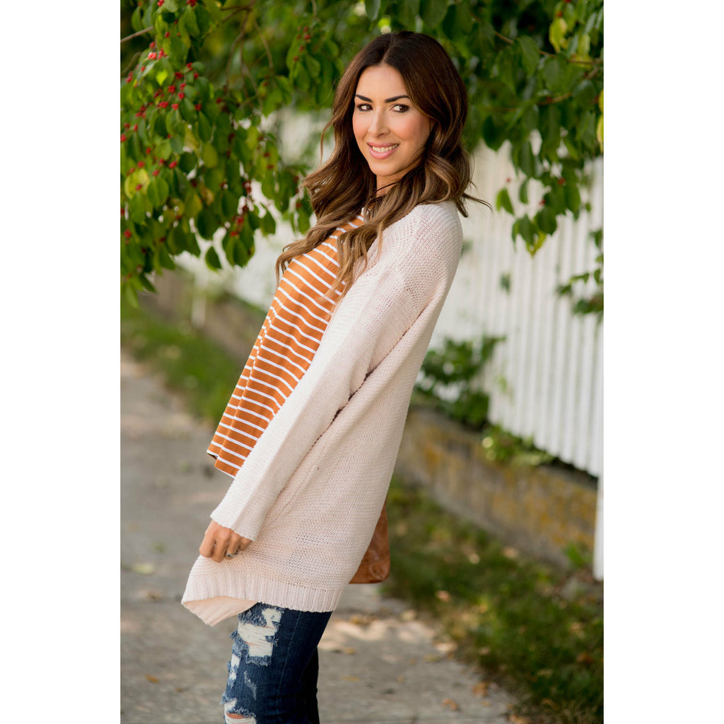 Loose Knit Tunic Pocket Cardigan - Betsey's Boutique Shop