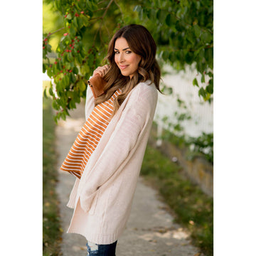 Loose Knit Tunic Pocket Cardigan - Betsey's Boutique Shop