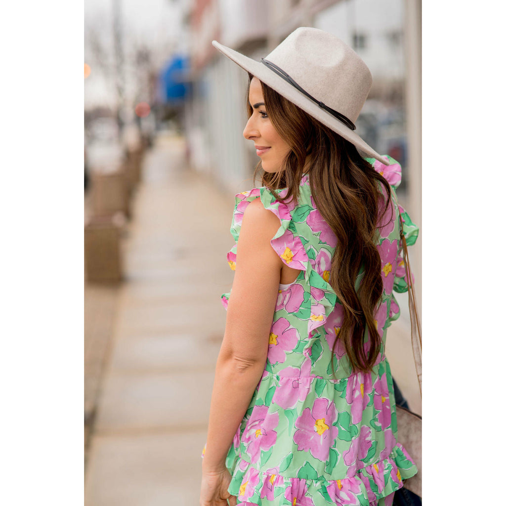 Large Floral Print Ruffle Dress - Betsey's Boutique Shop