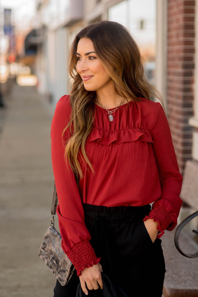 Ruffle Blouse - Betsey's Boutique Shop - Shirts & Tops