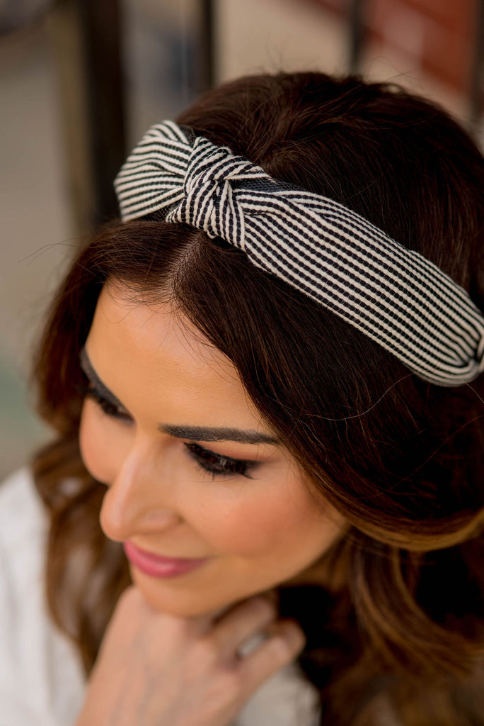 Textured Stripes Knotted Headband - Betsey's Boutique Shop