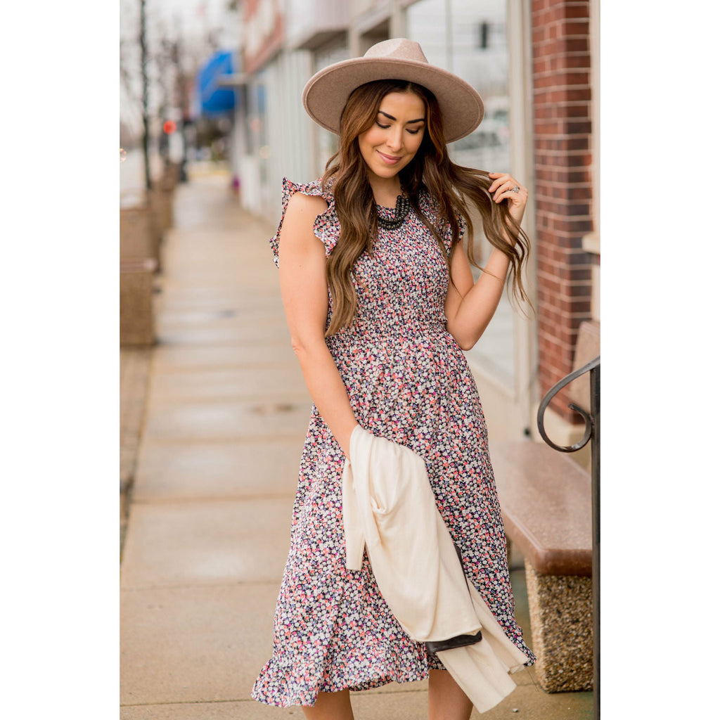 Blooming Floral Midi Dress - Betsey's Boutique Shop