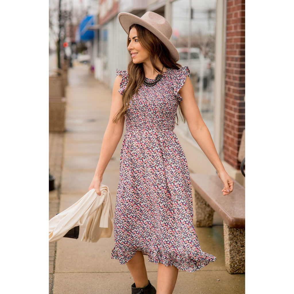 Blooming Floral Midi Dress - Betsey's Boutique Shop