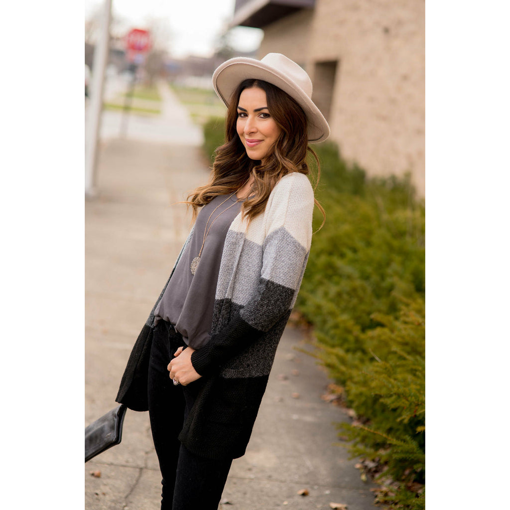 Lovely Textured Color Block Cardigan - Betsey's Boutique Shop