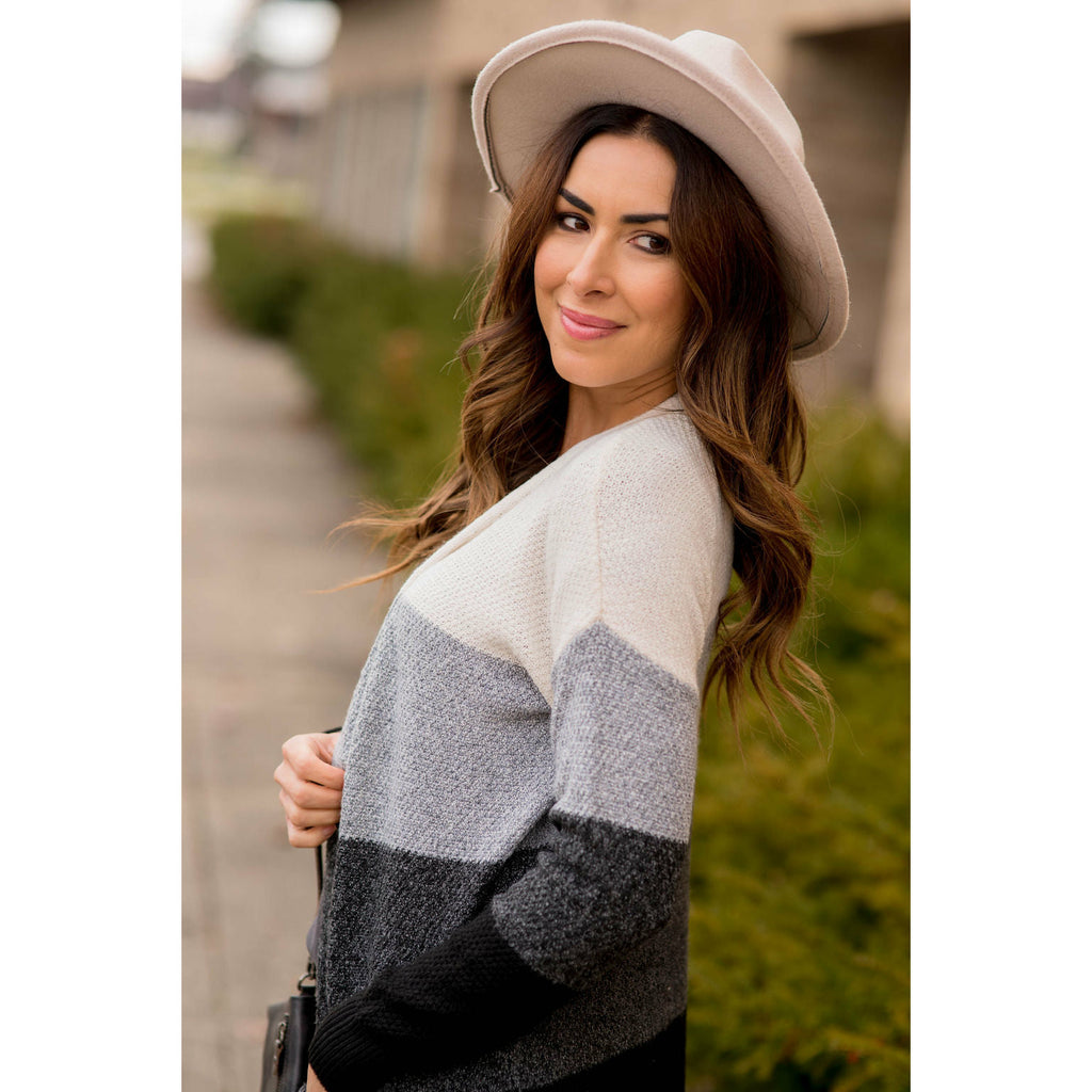 Lovely Textured Color Block Cardigan - Betsey's Boutique Shop