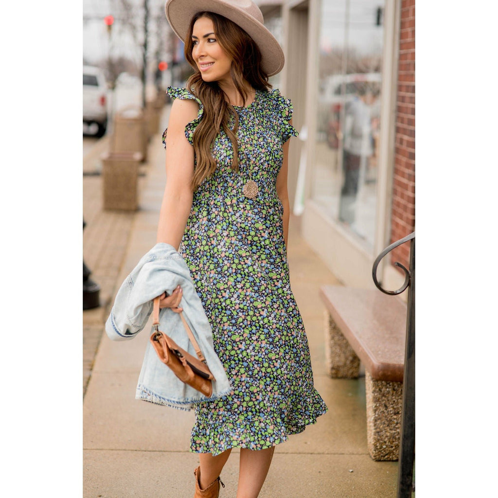 Blooming Floral Midi Dress - Betsey's Boutique Shop