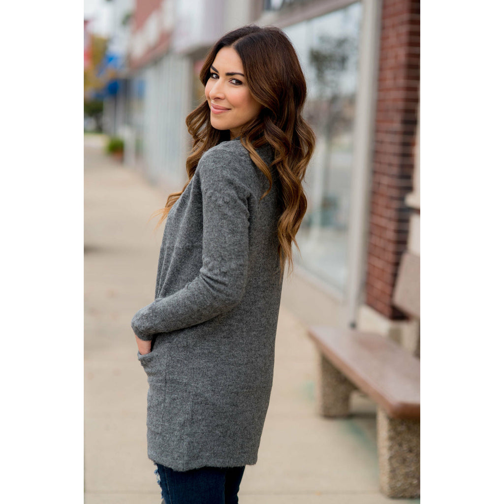 Solid Dot Accent Cardigan - Betsey's Boutique Shop