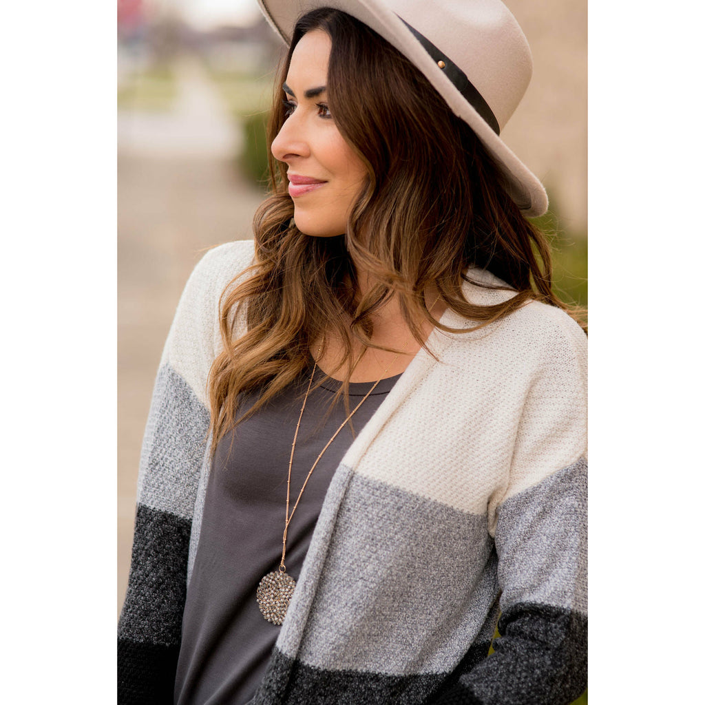 Lovely Textured Color Block Cardigan - Betsey's Boutique Shop