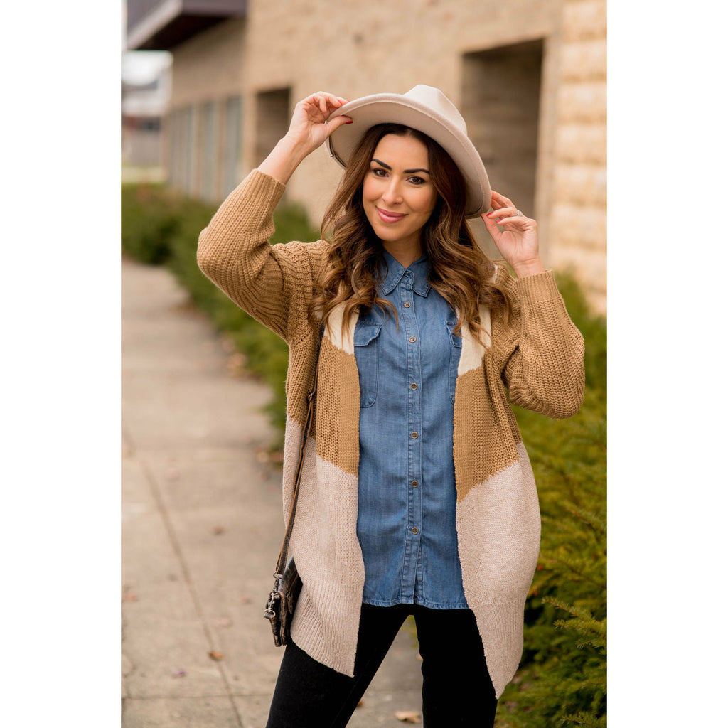 Tri Color Knit Cardigan - Betsey's Boutique Shop