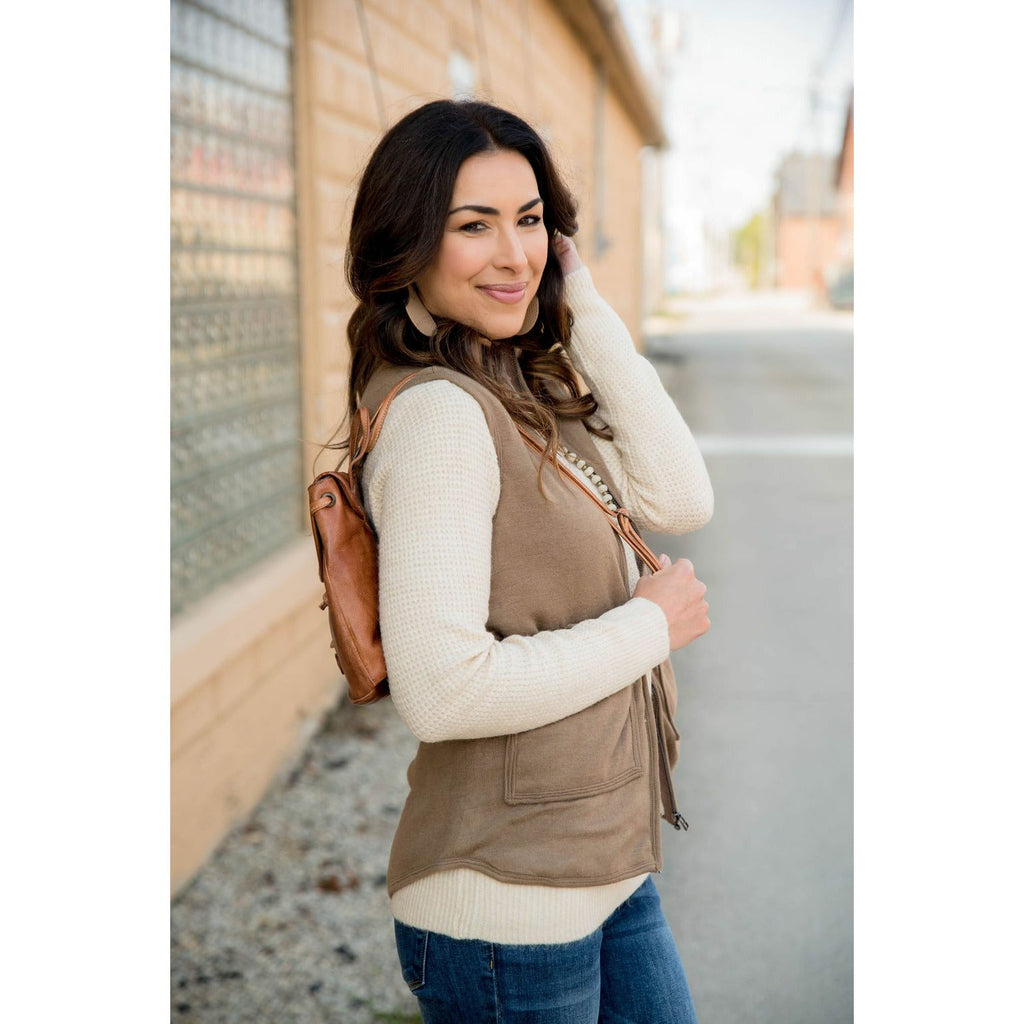 Sherpa Lined Vest - Betsey's Boutique Shop - Vests