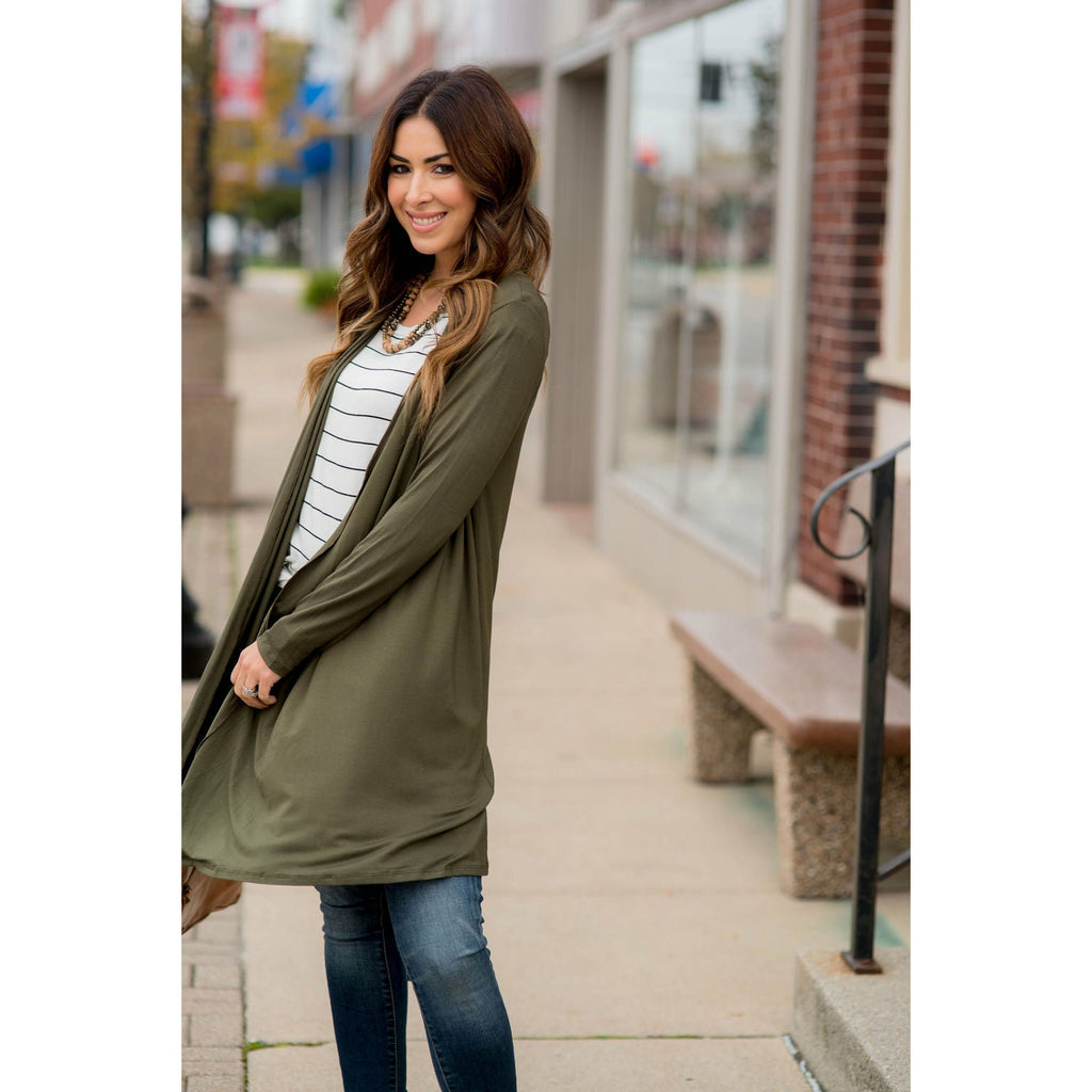 Lightweight Basic Tunic Cardigan - Betsey's Boutique Shop