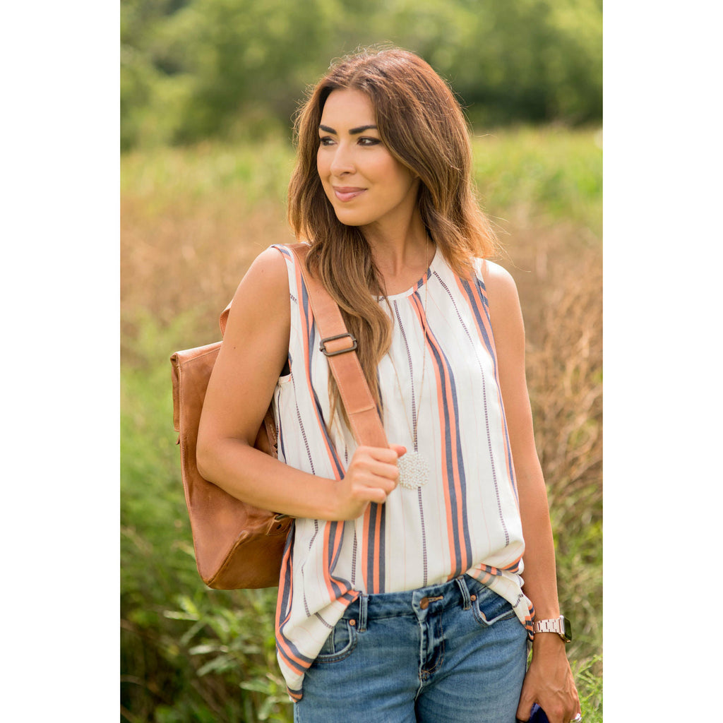 Mixed Vertical Striped Tank - Betsey's Boutique Shop