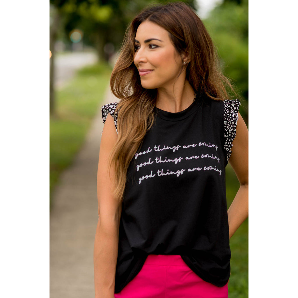 Good Things Are Coming Graphic Tank - Betsey's Boutique Shop