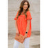Bibbed Frilly Short Sleeve Relaxed Tee