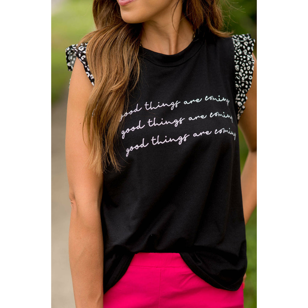 Good Things Are Coming Graphic Tank - Betsey's Boutique Shop