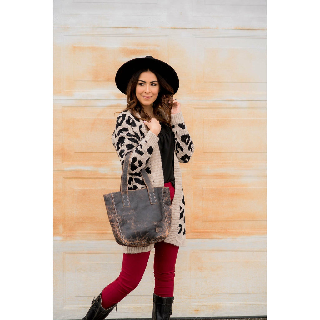 Solid Trimmed Leopard Cardigan - Betsey's Boutique Shop