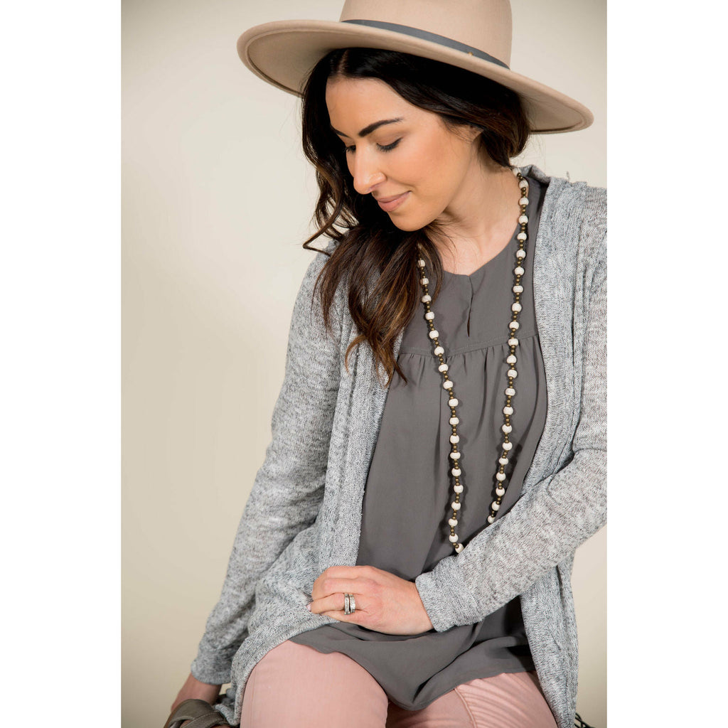 Raw Stitched Cardigan - Betsey's Boutique Shop