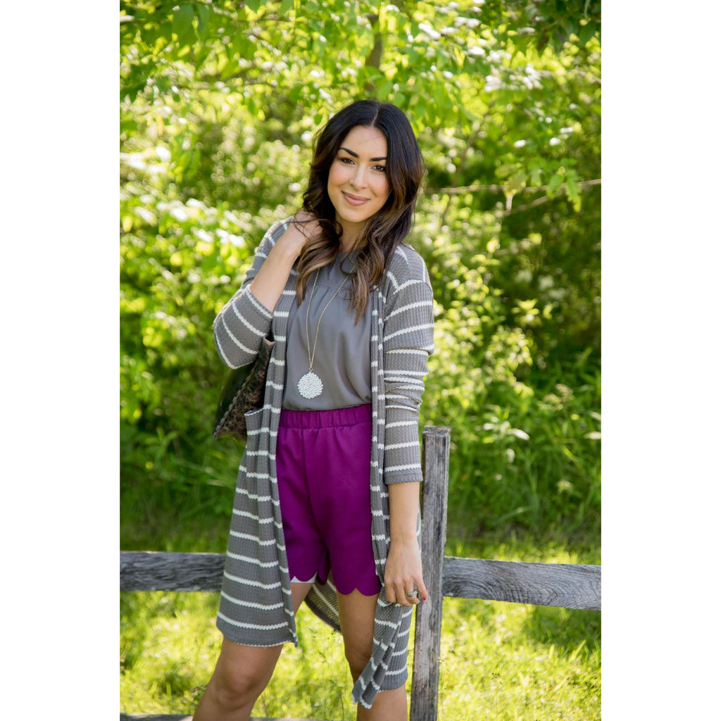 Textured Striped Tunic Cardigan - Betsey's Boutique Shop