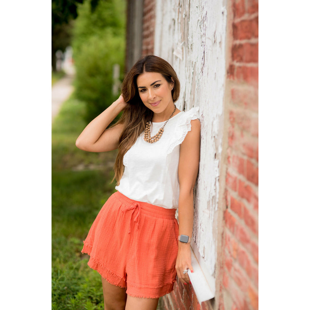 Eyelet Ruffle Tank - Betsey's Boutique Shop