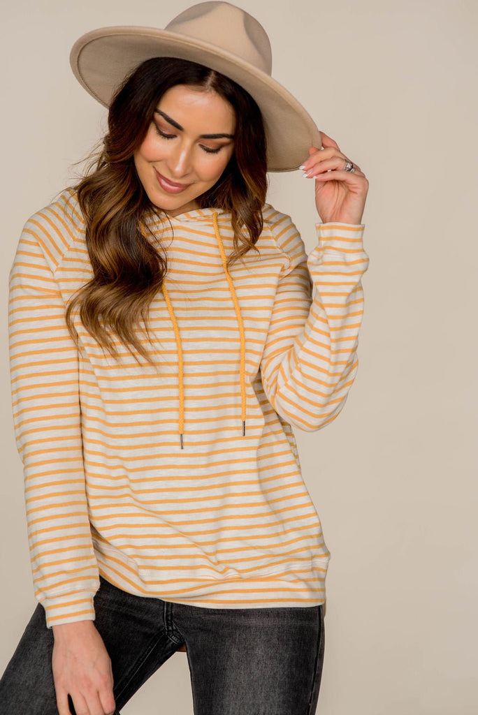 Striped Lightweight Game Day Hoodie - Betsey's Boutique Shop