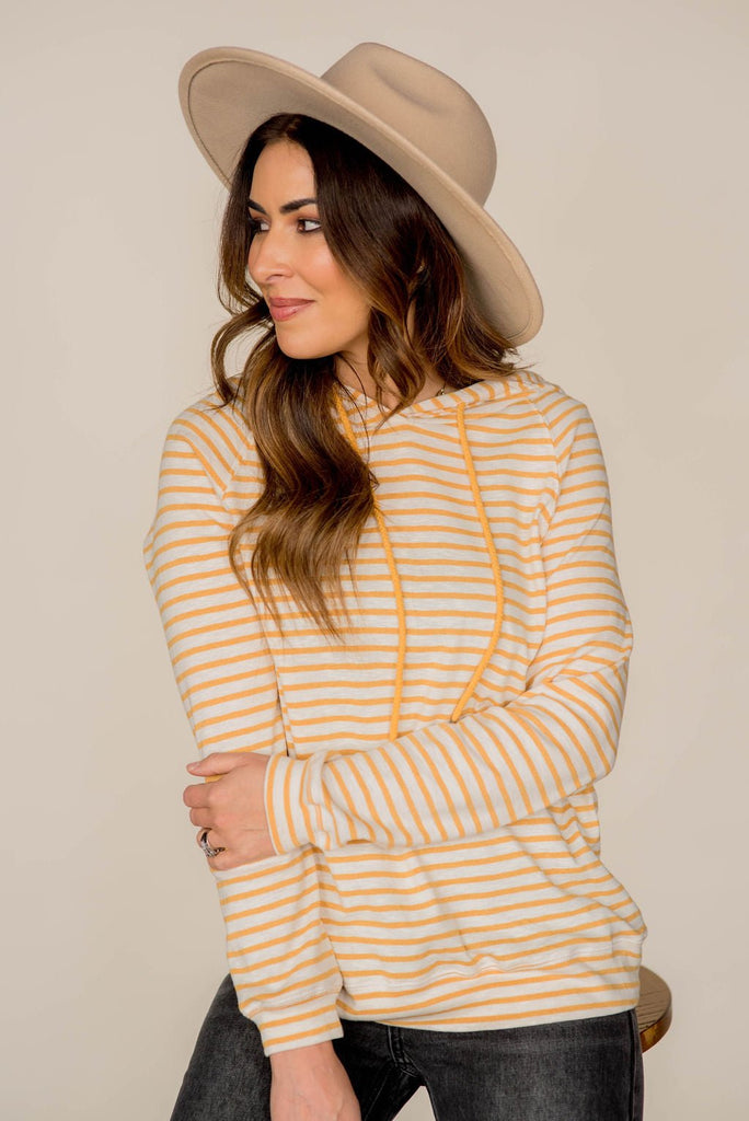 Striped Lightweight Game Day Hoodie - Betsey's Boutique Shop