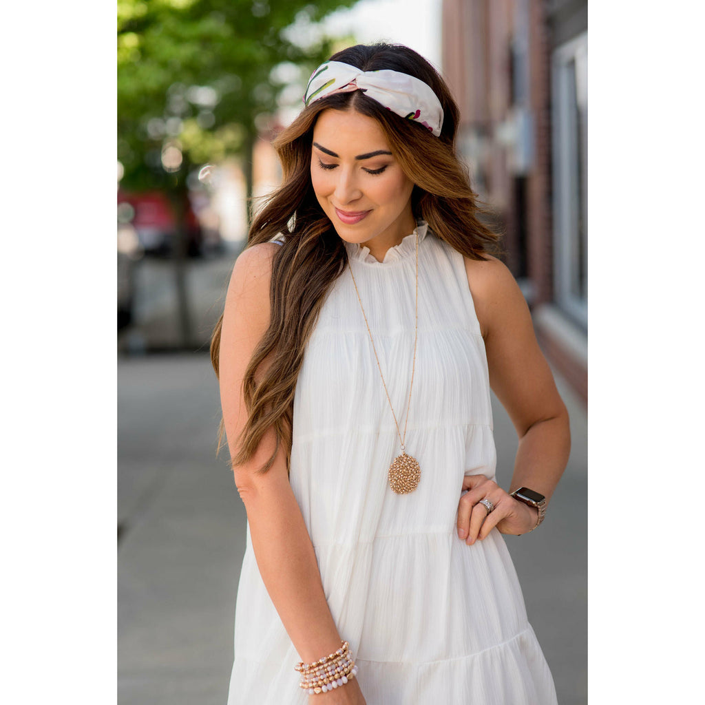 Cinched Neck Tiered Tank Dress - Betsey's Boutique Shop