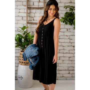 Button Up Thin Strapped Jumpsuit - Betsey's Boutique Shop