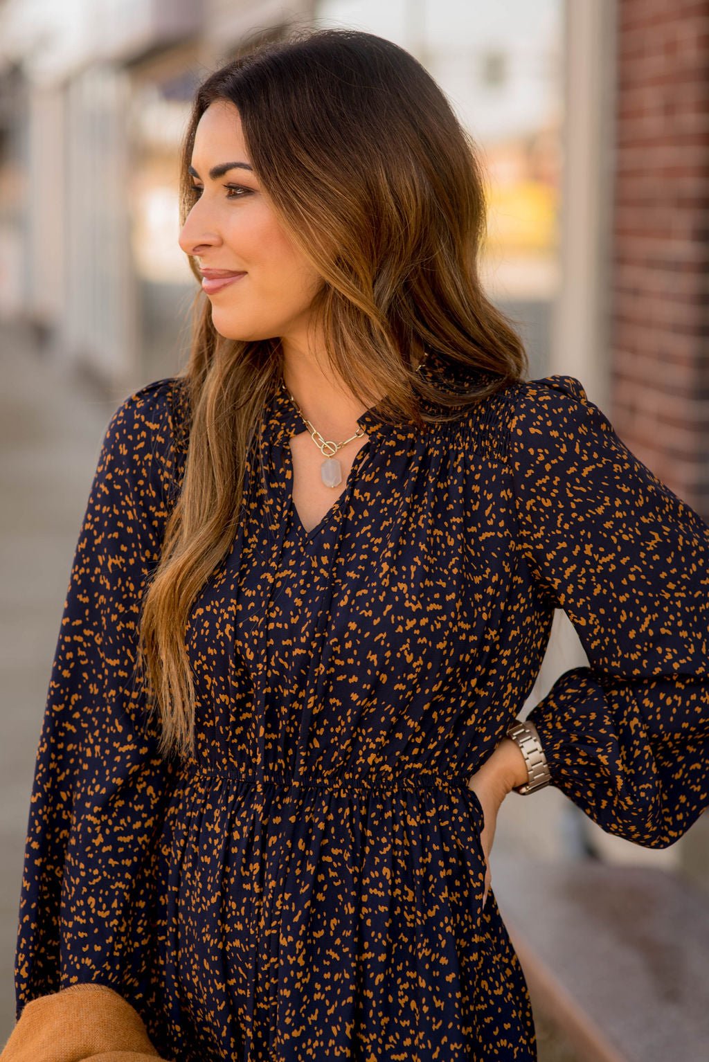 long sleeve cinched dress Long Sleeve Vanina Cinched Waist Dress XXS / Dragon Fruit