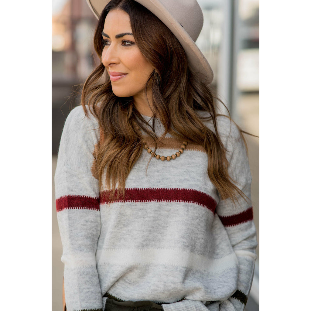 Color Side Slit Sweater - Betsey's Boutique Shop