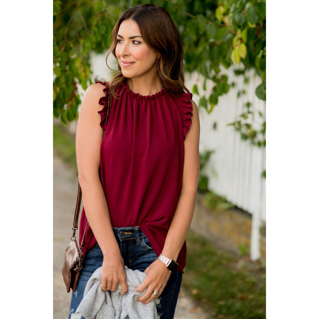 Dressy Ruffle Cinch Tank Blouse - Betsey's Boutique Shop