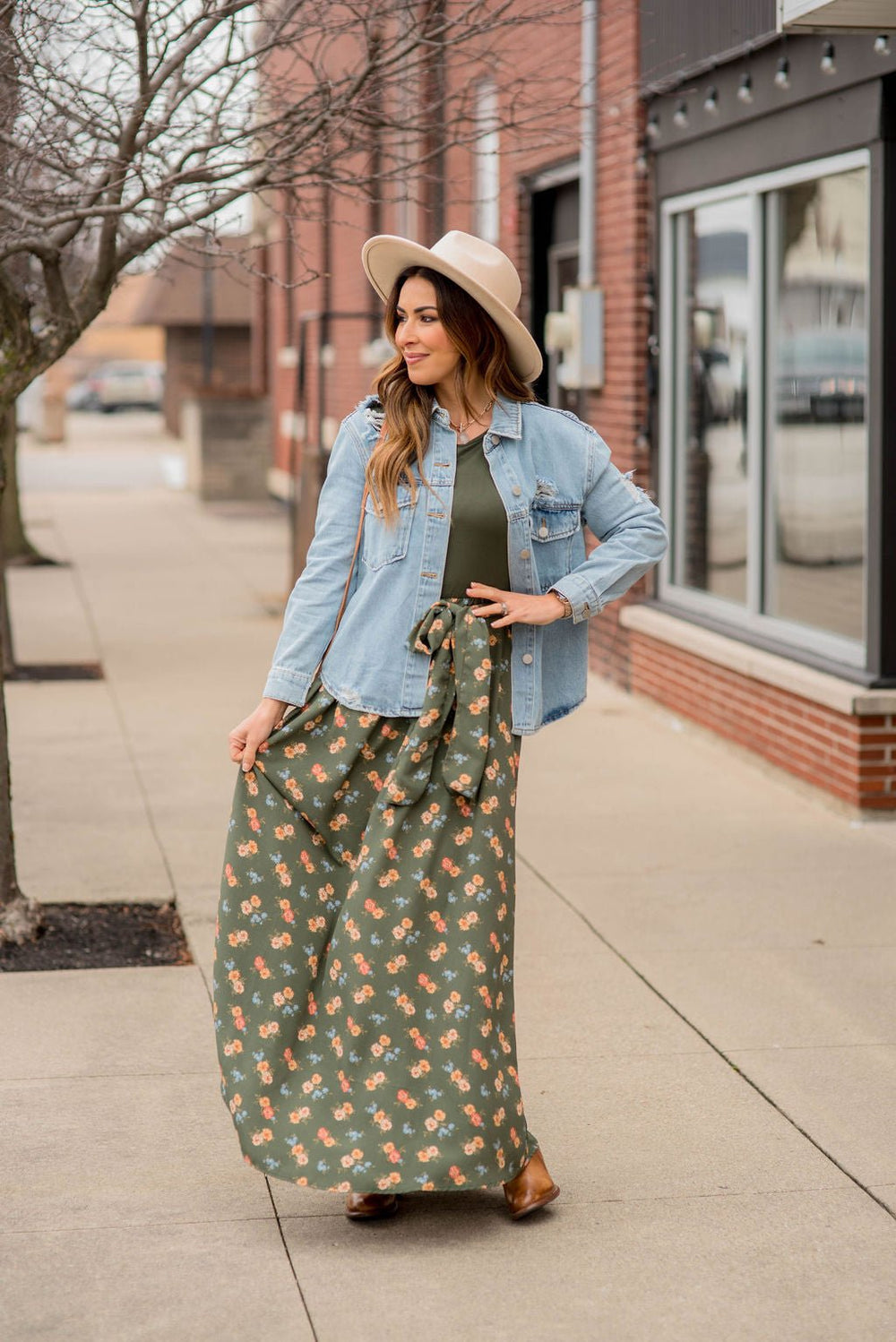 Blossoms Bottom Long Sleeve Maxi - Betsey's Boutique Shop