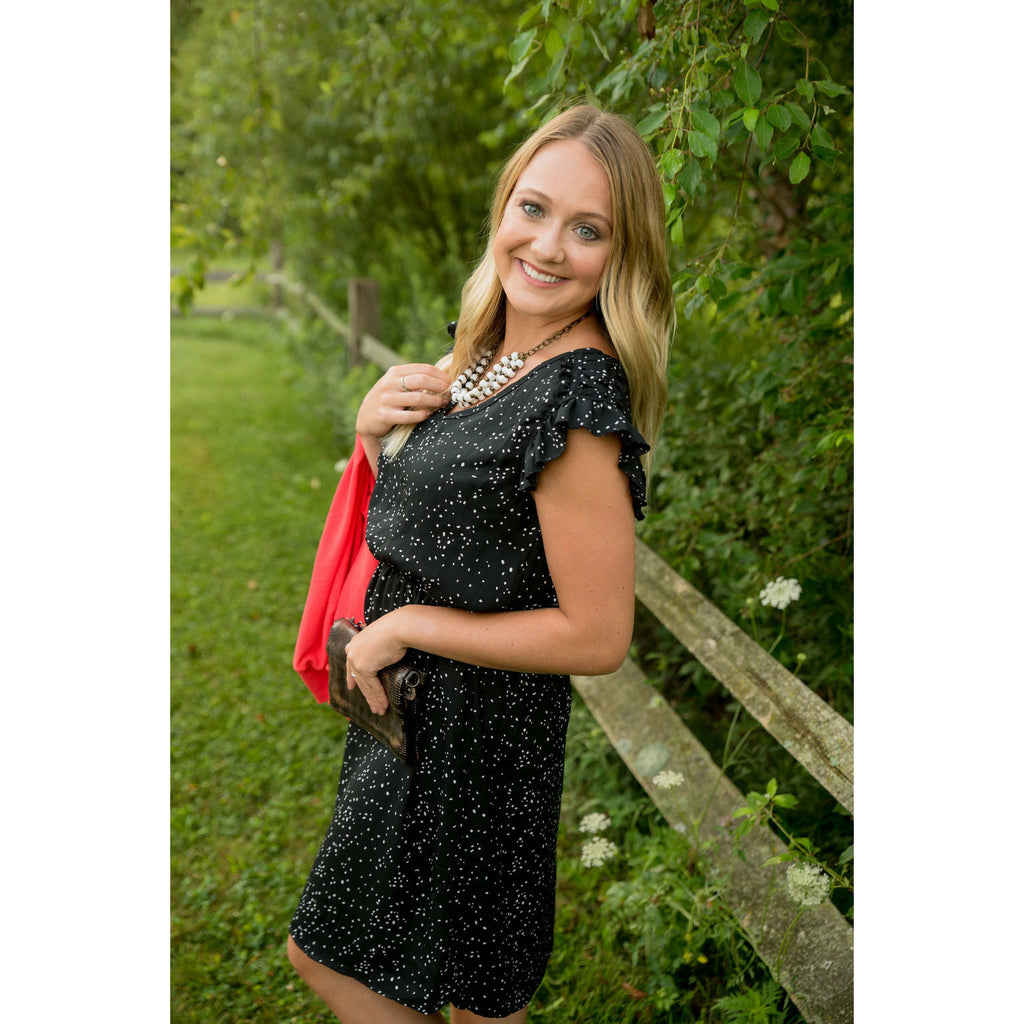 Speckled V-Neck Dress - Betsey's Boutique Shop